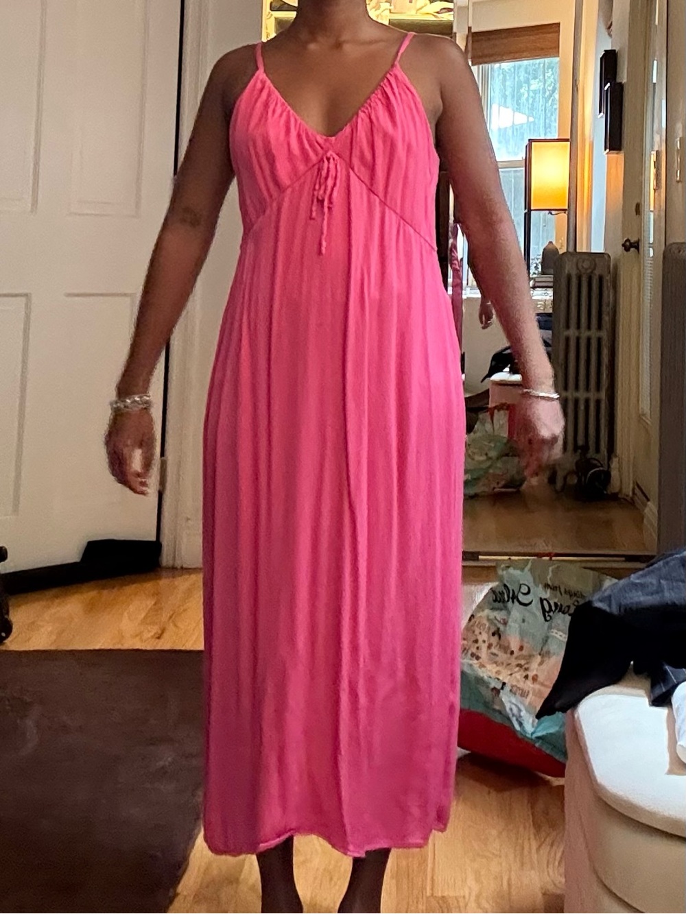 wild fable Hot Pink Sleeveless Midi Dress